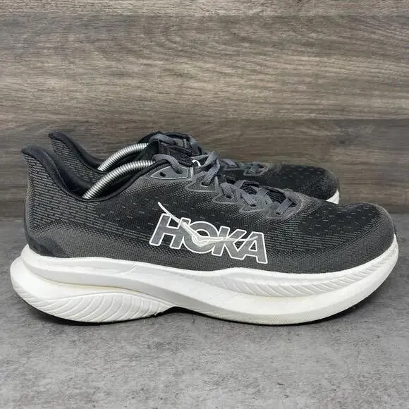 HOKA Mach 6 Running Shoes Mens Size 11.5 Black White Sneakers One One